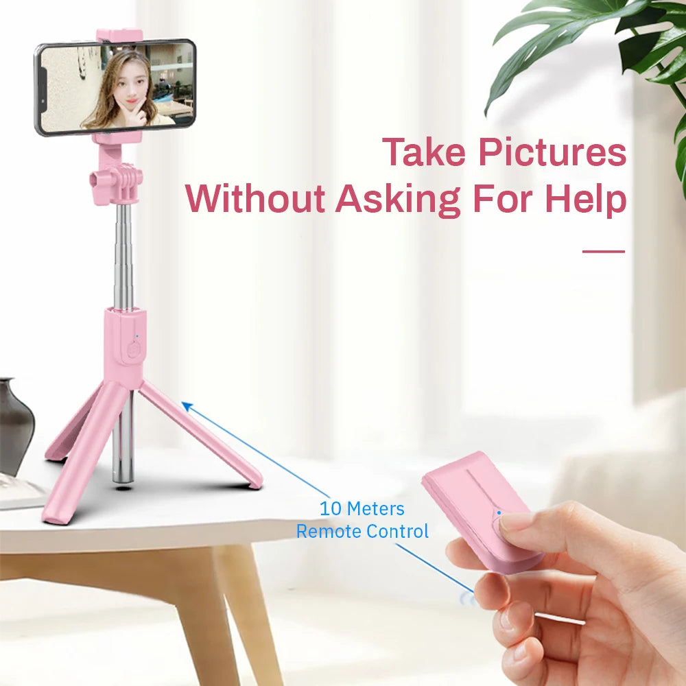 4-in-1 Selfie Stick with LED Ring Light – Perfect Lighting for Every Shot!