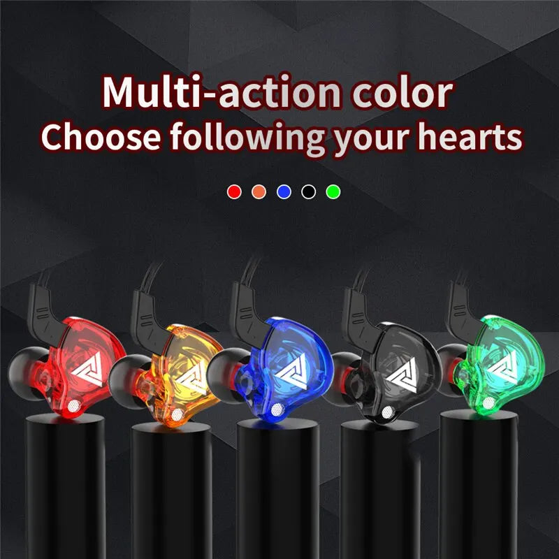 "QKZ AK6 Copper Driver Hifi Earphones - Bass-Boosted Stereo Headphones with Mic"