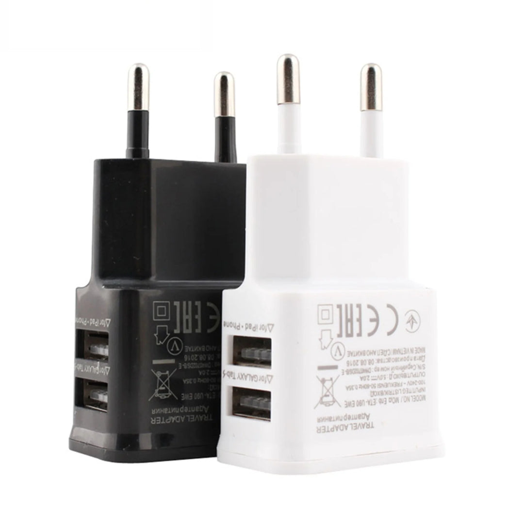 "Travel Smart Dual USB Power Adapter - Fast Charging for Your Smartphone on the Go!"