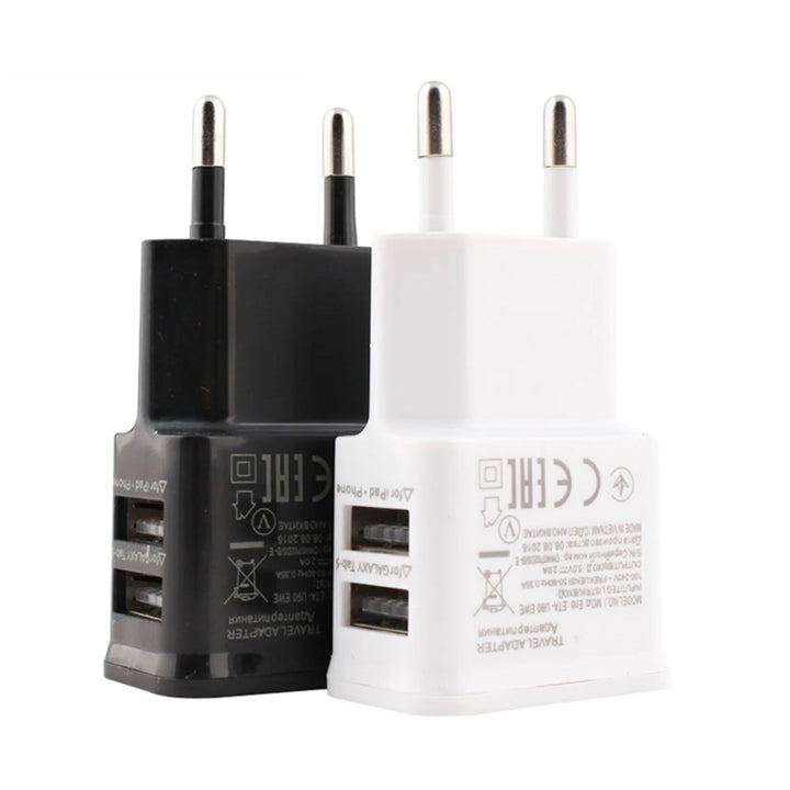 "Travel Smart Dual USB Power Adapter - Fast Charging for Your Smartphone on the Go!"