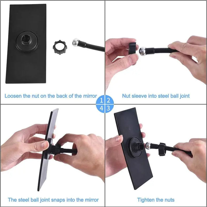 Adjustable Clip-On Convex Mirror for Tripods: Ideal for Content Creators Filming GRWM. Smartphone-Compatible Accessory for Quality Back Camera Content Creation.