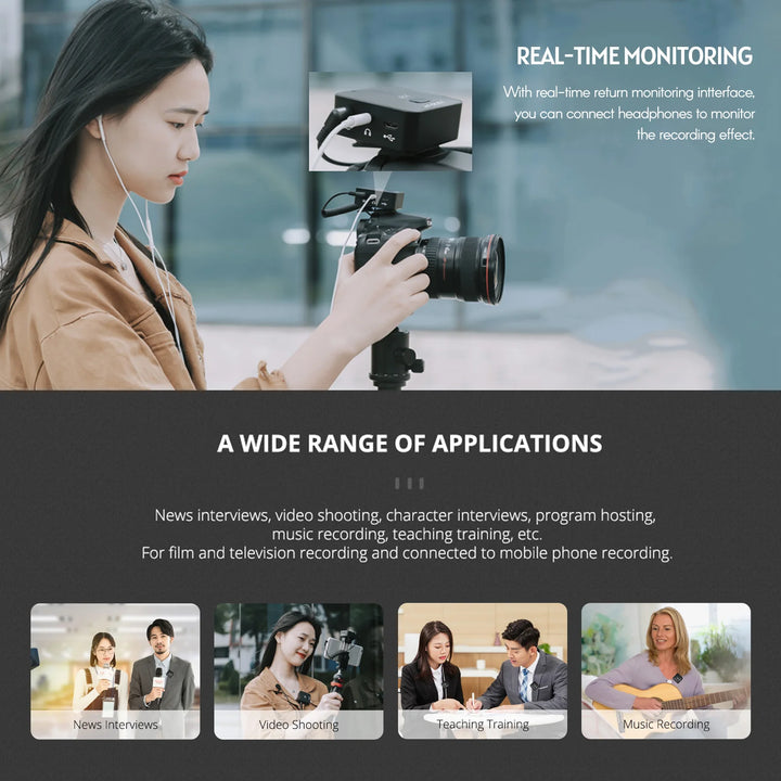 "Ultimate Wireless Lavalier Microphone for Smartphone and Camera -  MX5: Rechargeable and Clip-On for Crystal Clear Audio"