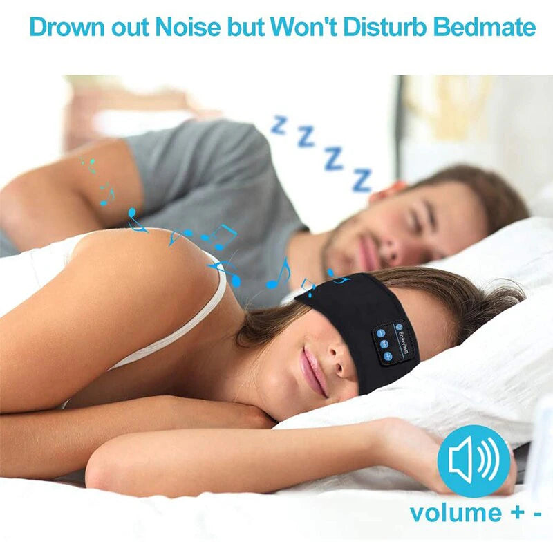 "Wireless Bluetooth Sports Headband with Earphones and Eye Mask"