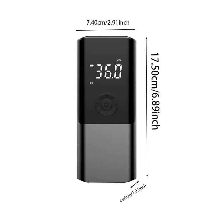 Professional title: ```Portable Handheld Electric Car Air Pump with Digital Display and Dual Purpose Large Capacity Tire Inflator```