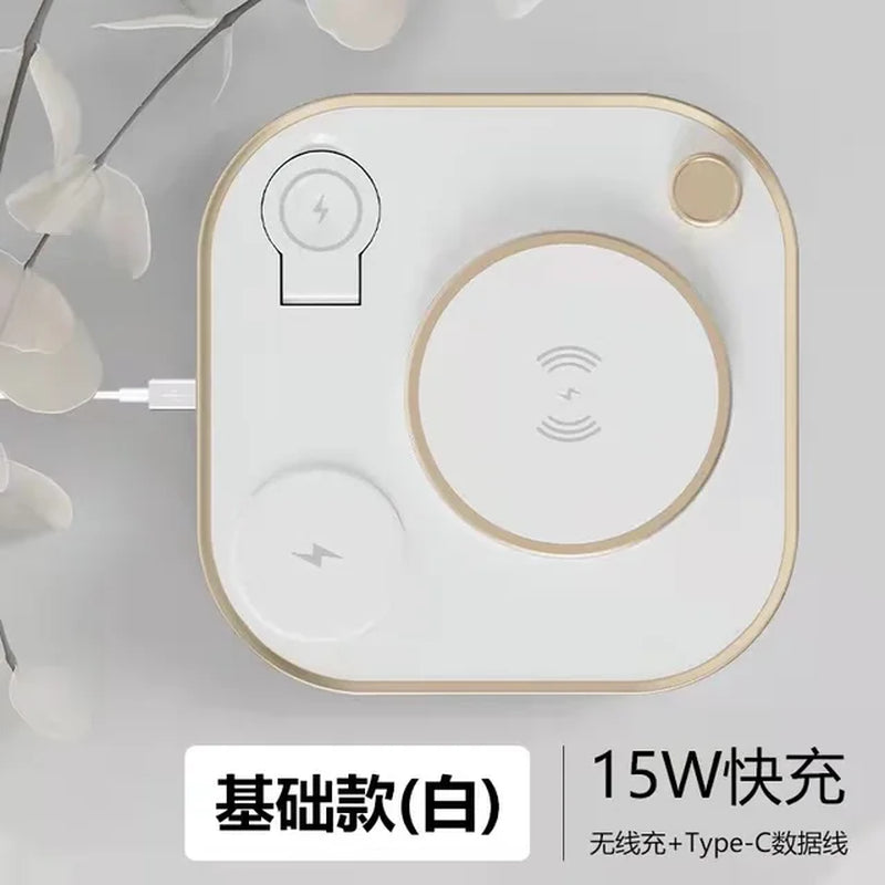 15W Fast 5 in 1 Wireless Charging for Iphone Watch Earphone Modern Led Office Desk Lamp Wireless Charger Lamp