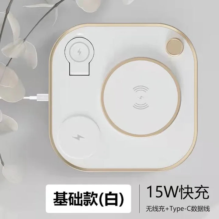 15W Fast 5 in 1 Wireless Charging for Iphone Watch Earphone Modern Led Office Desk Lamp Wireless Charger Lamp