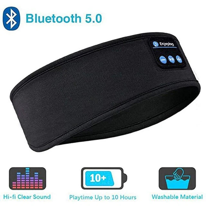 "Wireless Bluetooth Sports Headband with Earphones and Eye Mask"