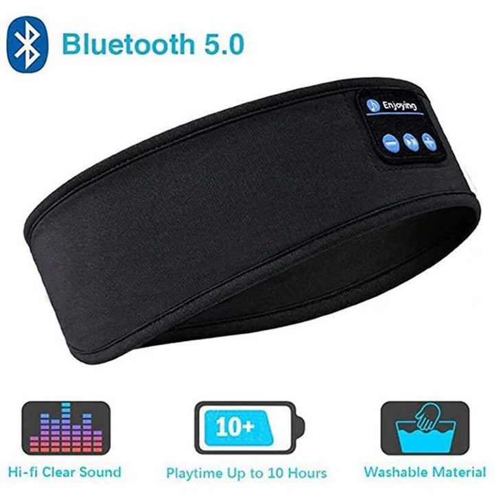 "Wireless Bluetooth Sports Headband with Earphones and Eye Mask"