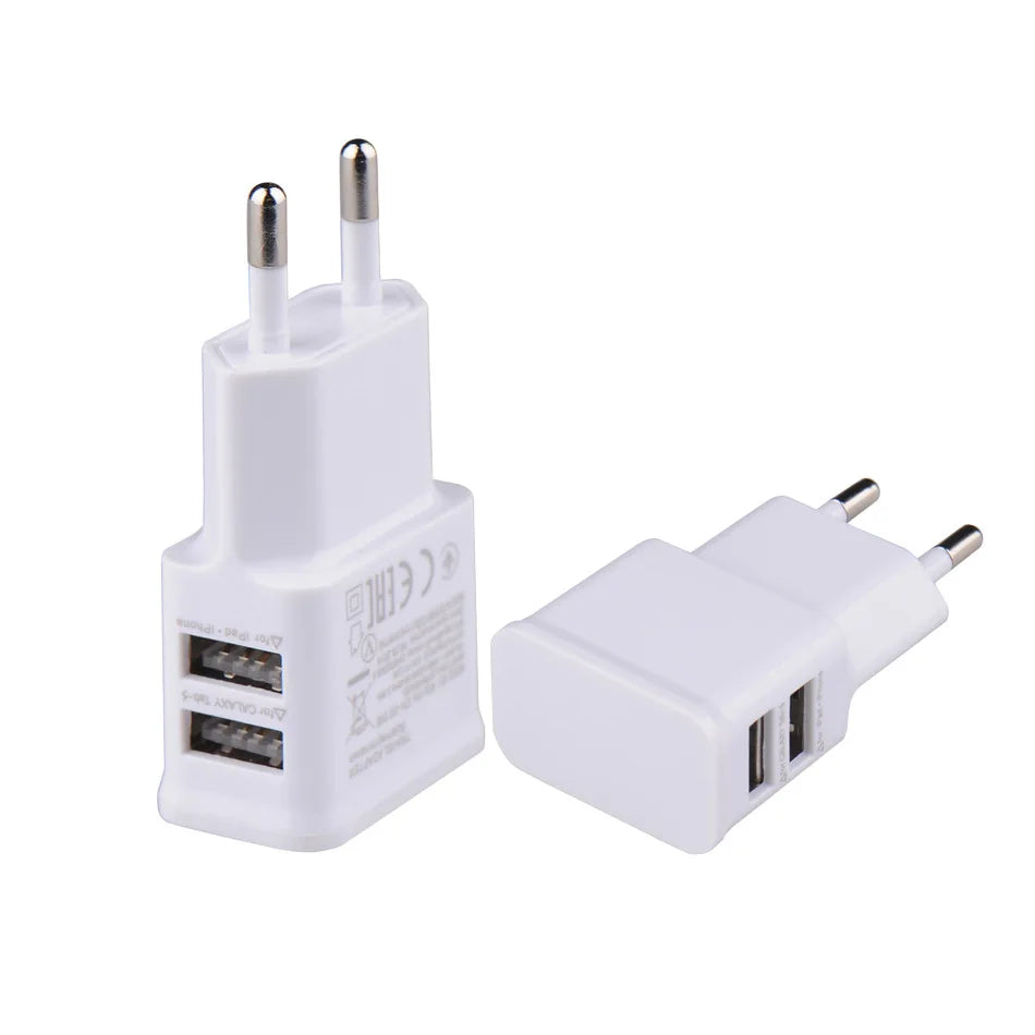 "Travel Smart Dual USB Power Adapter - Fast Charging for Your Smartphone on the Go!"