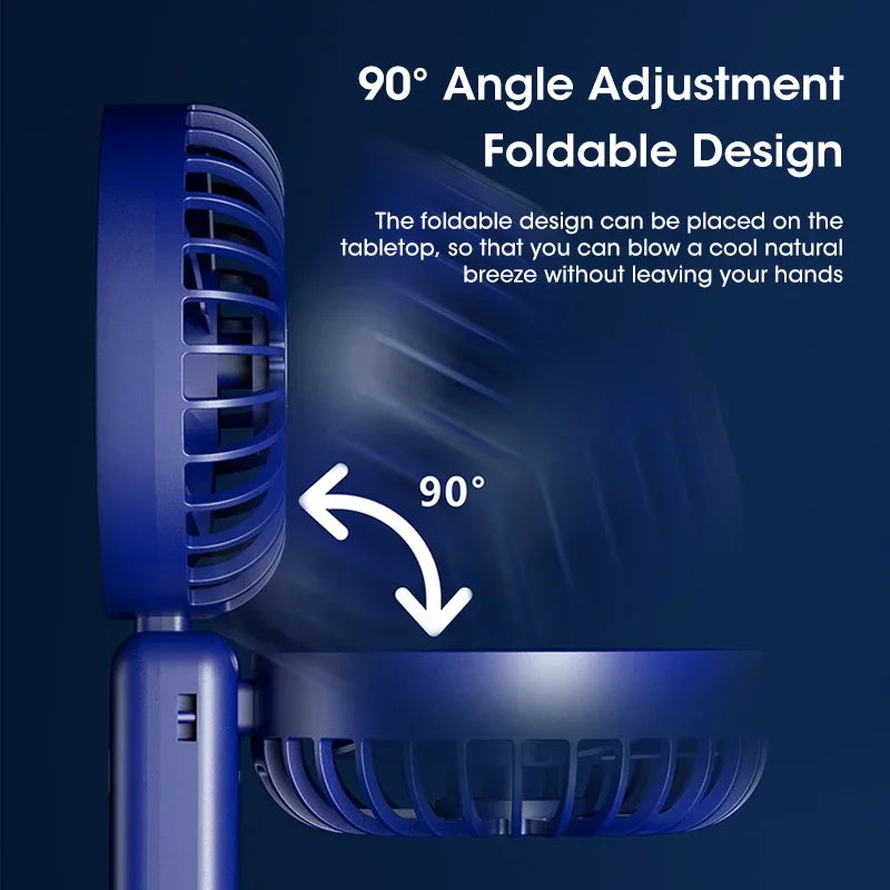 "Portable Rechargeable Neck Fan with Base - Stay Cool Anywhere! Free Shipping!"