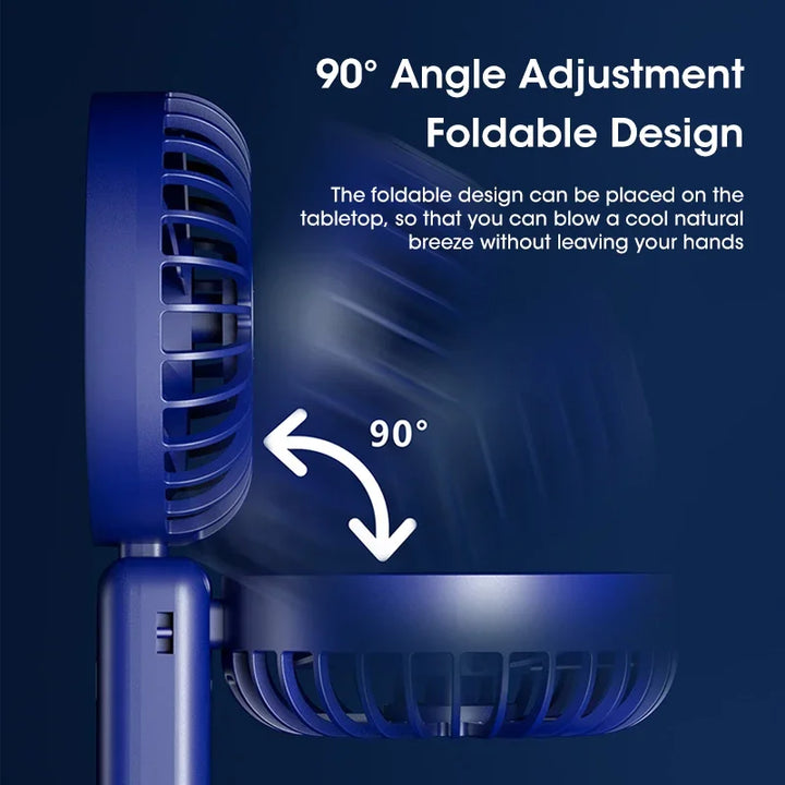 "Portable Rechargeable Neck Fan with Base - Stay Cool Anywhere! Free Shipping!"