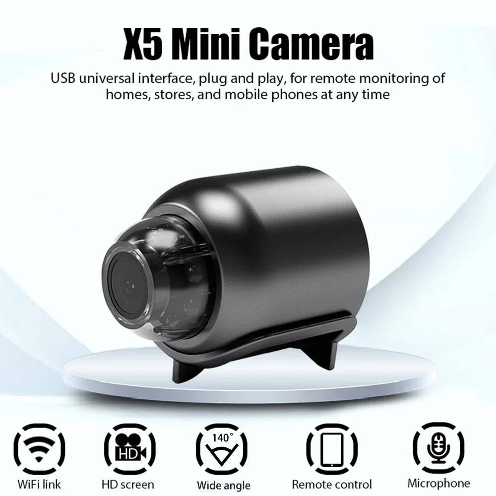 "Smart Mini Camera: Full HD Wireless Surveillance with Night Vision, Motion Detection, and Baby Monitoring Capabilities"