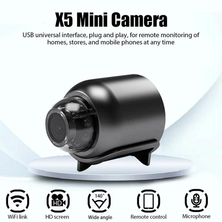"Smart Mini Camera: Full HD Wireless Surveillance with Night Vision, Motion Detection, and Baby Monitoring Capabilities"
