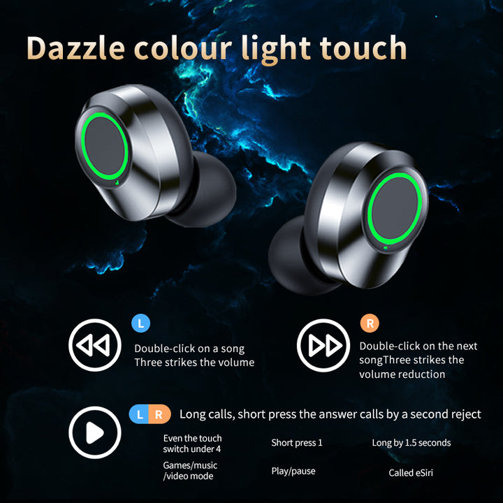 YD03 Wireless Bluetooth Headset - TWS Large Screen Smart Digital Display In Ear Breathing Light - Divo Arc Enterprise LLC