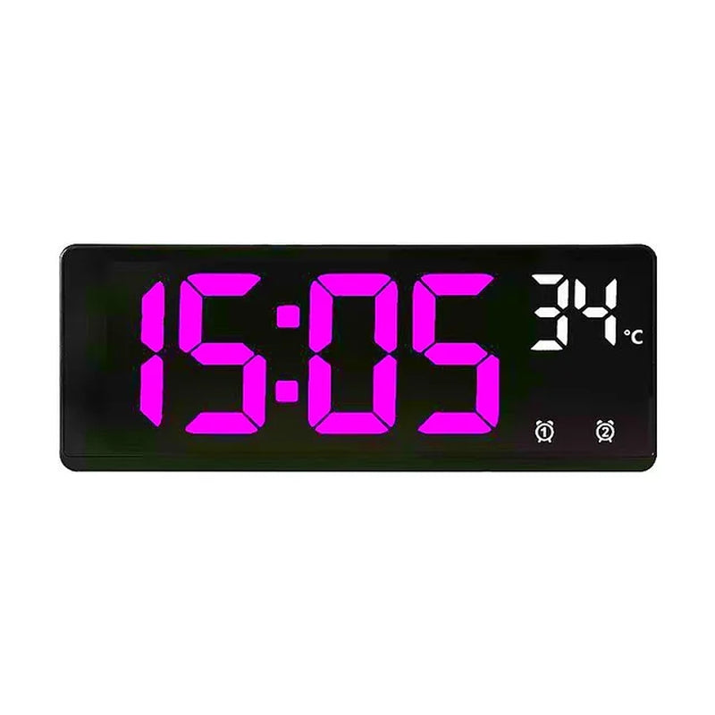 Smart Voice Control Alarm Clock with Digital Temperature, Date, and USB Charging