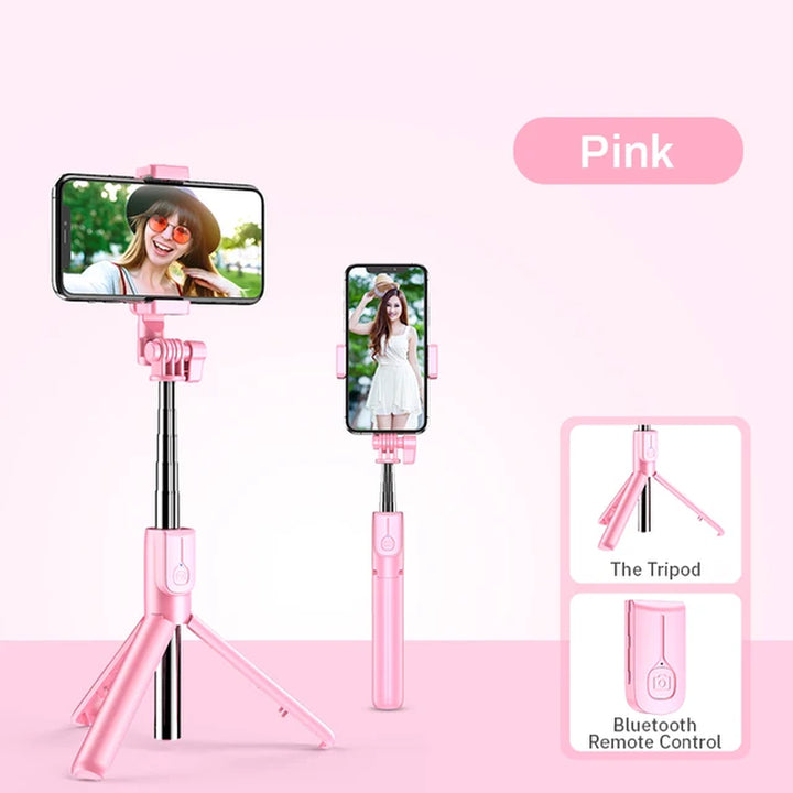 4-in-1 Selfie Stick with LED Ring Light – Perfect Lighting for Every Shot!