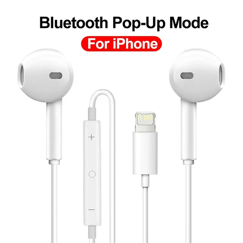 "Premium Wired Headphones for Apple iPhone - Compatible with Multiple Models and Bluetooth Earbuds Included"