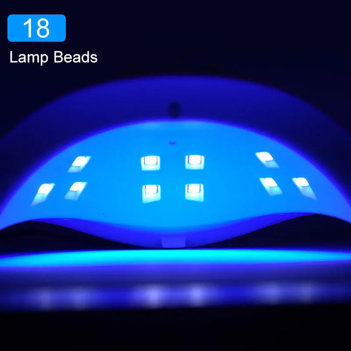 Portable UV LED Nail Dryer with 18 Beads - Fast Drying for Salon-Quality Nails