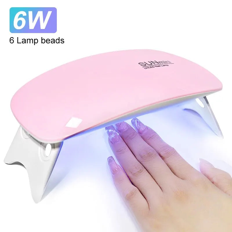 Portable 6W Mini UV Nail Dryer - Quick Drying Manicure Lamp