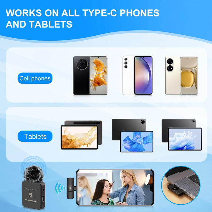 "Ultimate Wireless Microphone System for Seamless Live Streaming and Vlogging - Perfect for Interviews, Smartphones, Computers, and Cameras with 10M Transmission Range"