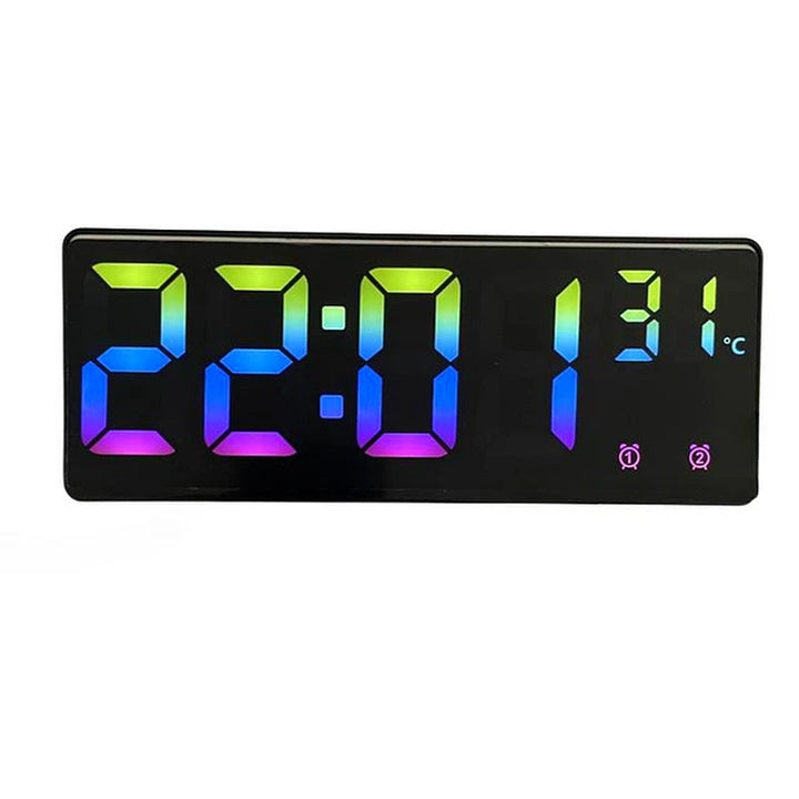 Smart Voice Control Alarm Clock with Digital Temperature, Date, and USB Charging