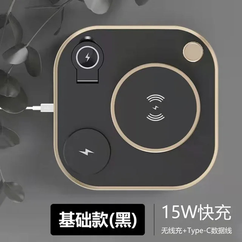15W Fast 5 in 1 Wireless Charging for Iphone Watch Earphone Modern Led Office Desk Lamp Wireless Charger Lamp