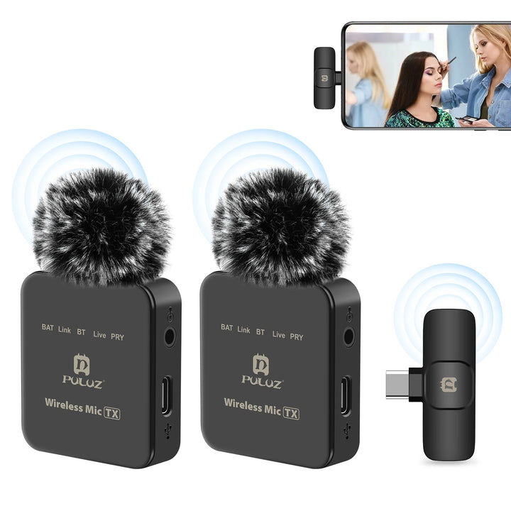 "Ultimate Wireless Microphone System for Seamless Live Streaming and Vlogging - Perfect for Interviews, Smartphones, Computers, and Cameras with 10M Transmission Range"