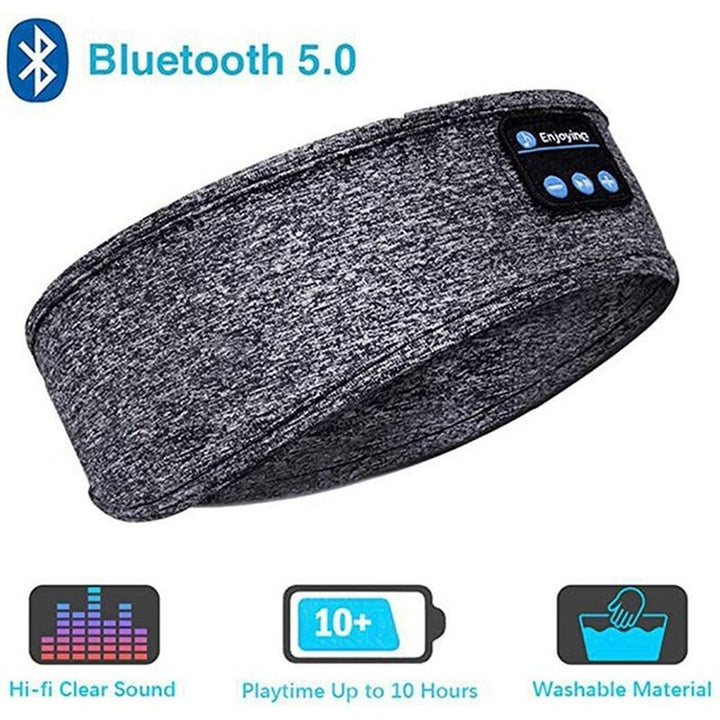 "Wireless Bluetooth Sports Headband with Earphones and Eye Mask"