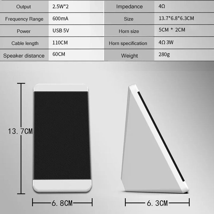 "Portable USB Stereo Computer Speaker System for Laptop - Powerful Sound Box with Bocina Baffle Acoustics"