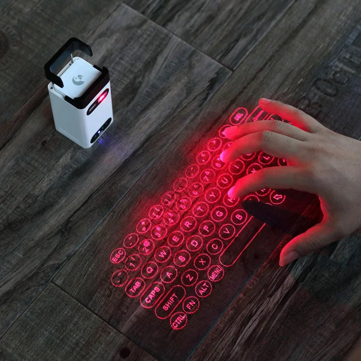 Wireless Virtual Laser Keyboard with Bluetooth Connectivity for Computer, Smartphone, and Laptop - Includes Mouse Function