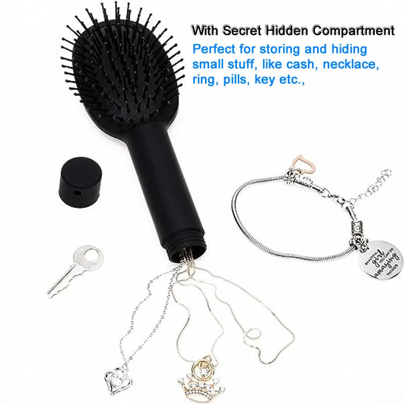 "Secret Storage Hair Comb: Hide Cash, Jewelry, and More on the Go!"