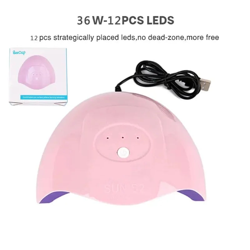 "36W USB Nail Light Therapy Machine with Double Light Source and Timer"