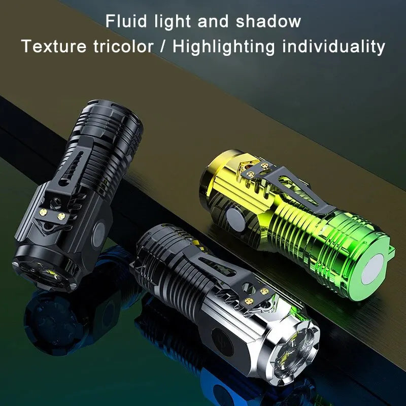 "Super Bright Rechargeable Mini Flashlight with 3 LEDs - Perfect for Emergencies!"