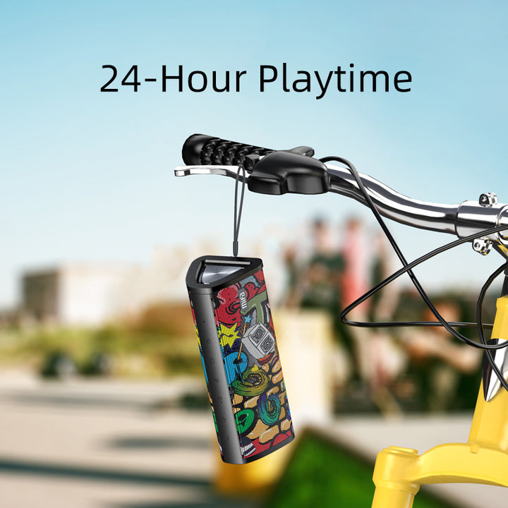 "Immerse Yourself with  A10+ Portable Bluetooth Speaker: 360° Stereo Sound, 20W Power, IPX7 Waterproof, Bluetooth 5.0, and 24-Hour Play Time!"