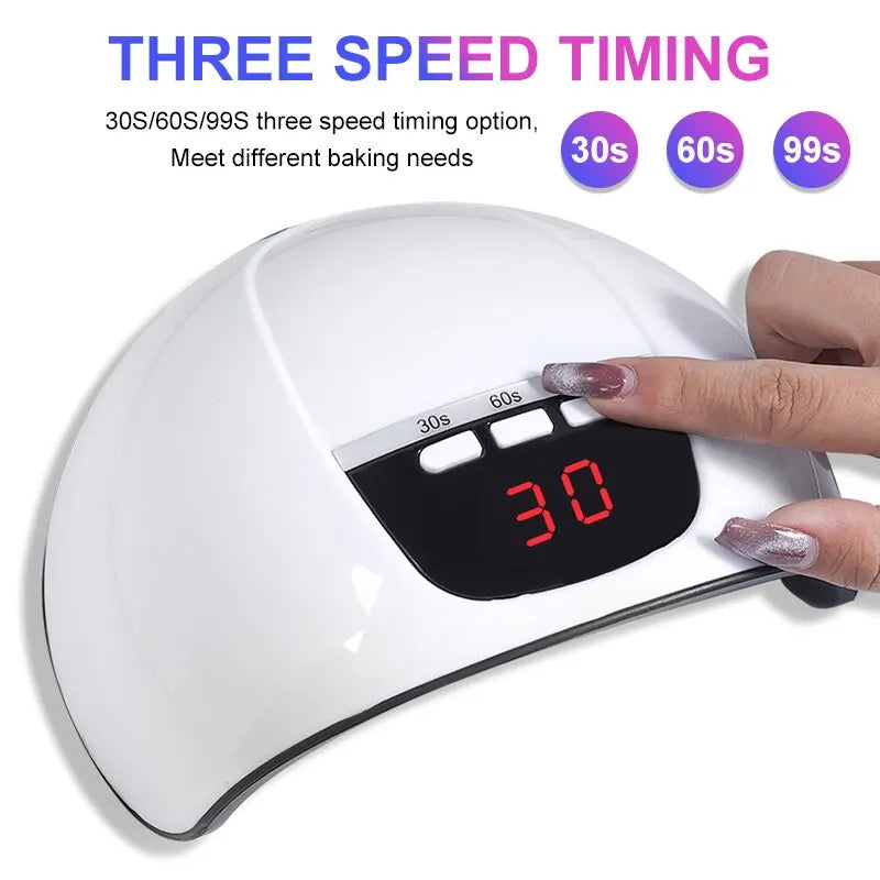 "Quick-Cure Pro Nail Dryer: 18 LEDs, Infrared Sensor, Salon-Grade Tool for All UV Gel Polish"