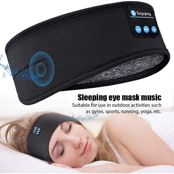 "Wireless Bluetooth Sports Headband with Earphones and Eye Mask"