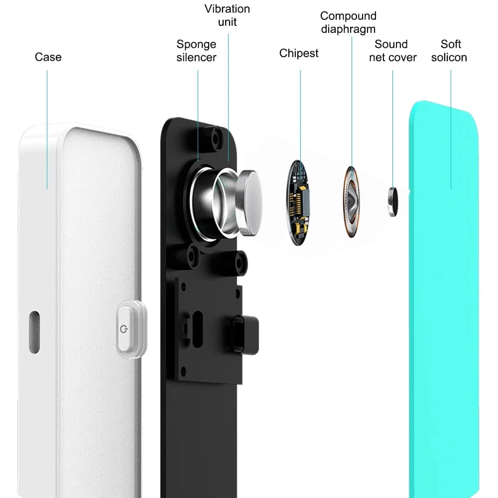 "Blue Bone Conduction Music Box Speaker for Restful Sleep"