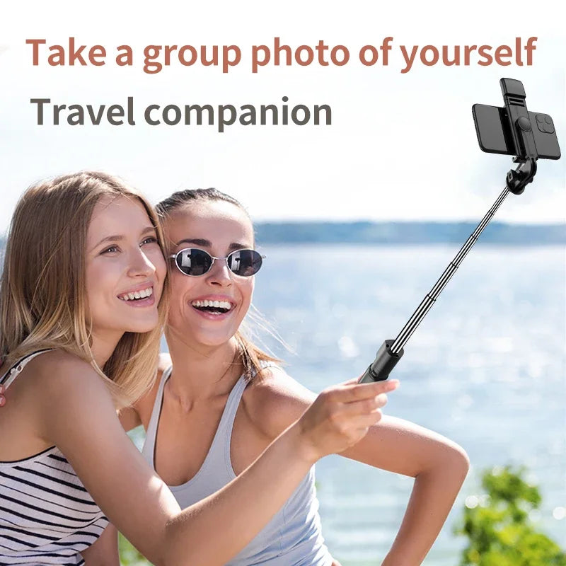 Upgrade Your Selfie Game! Ultimate Selfie Stick 3-in-1 Wireless Tripod with Fill Light and Bluetooth Remote      "