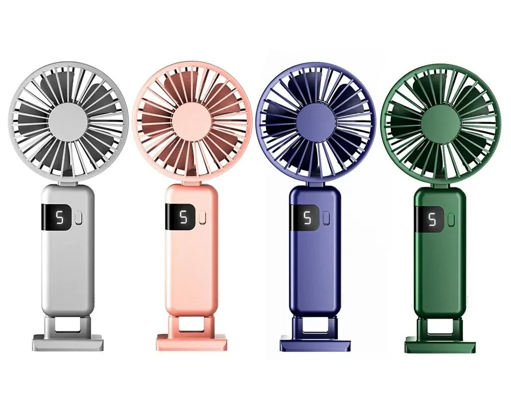 "Portable Rechargeable Neck Fan with Base - Stay Cool Anywhere! Free Shipping!"