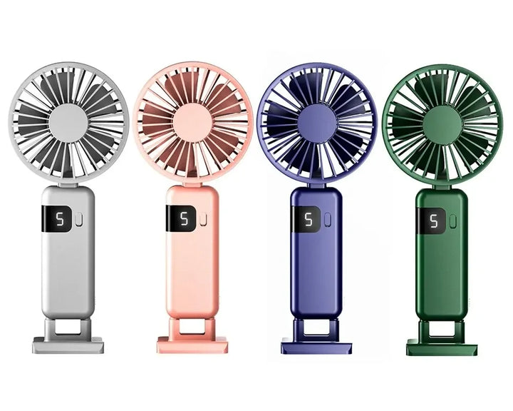"Portable Rechargeable Neck Fan with Base - Stay Cool Anywhere! Free Shipping!"