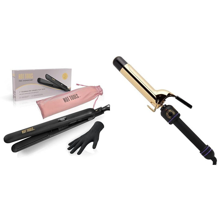 Sleek & Smooth Hair with  Pro Signature Ceramic + Tourmaline Flat Iron - 1 Inch Plates