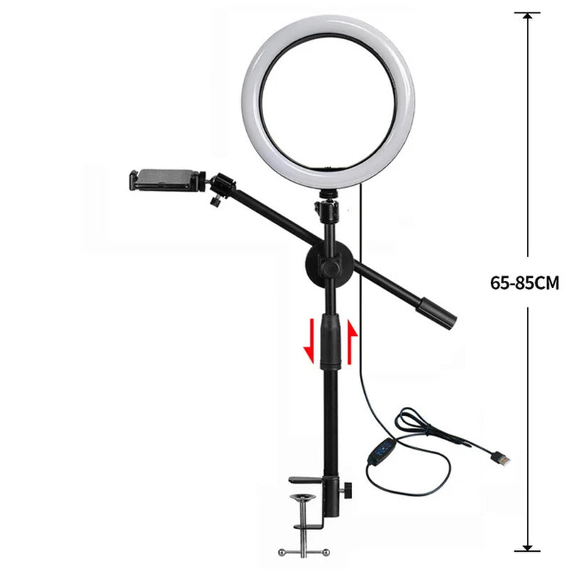 "Tabletop Smartphone Video Shooting Kit with Ring Light"