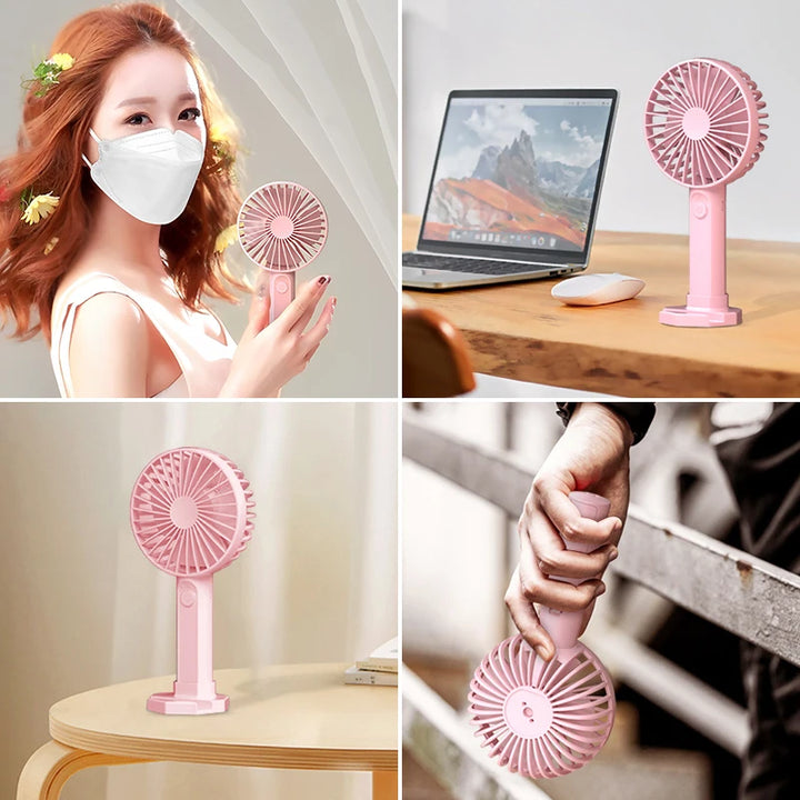 "Mini Portable USB Rechargeable Handheld Fan - Perfect for Office, Dorm, and On-the-Go!"
