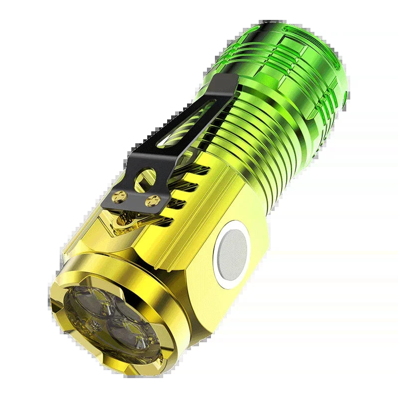 "Super Bright Rechargeable Mini Flashlight with 3 LEDs - Perfect for Emergencies!"
