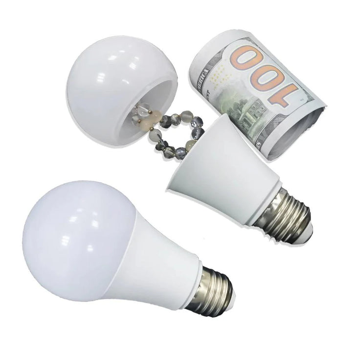 "Secret Light Bulb Diversion Safe: Hidden Storage Money Box"