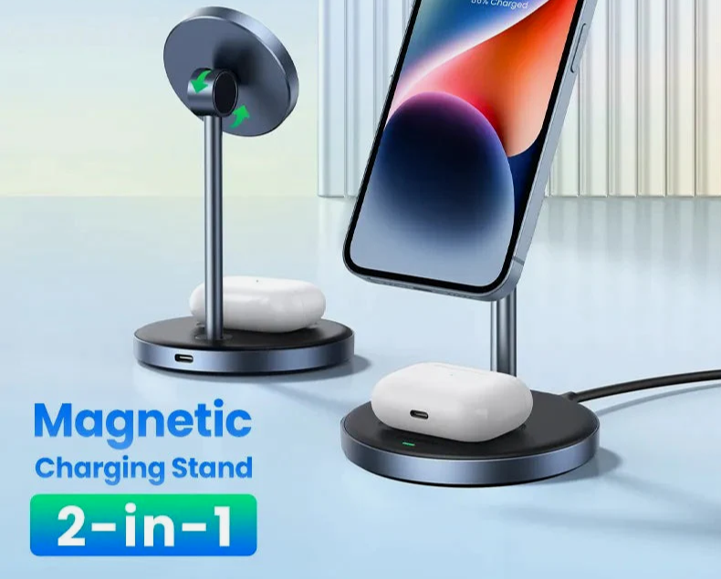 Magnetic Wireless Charger Stand 20W Max 2-In-1 Charging Stand for Iphone 15 14 Pro Max/Iphone 13/Airpods Fast Charger