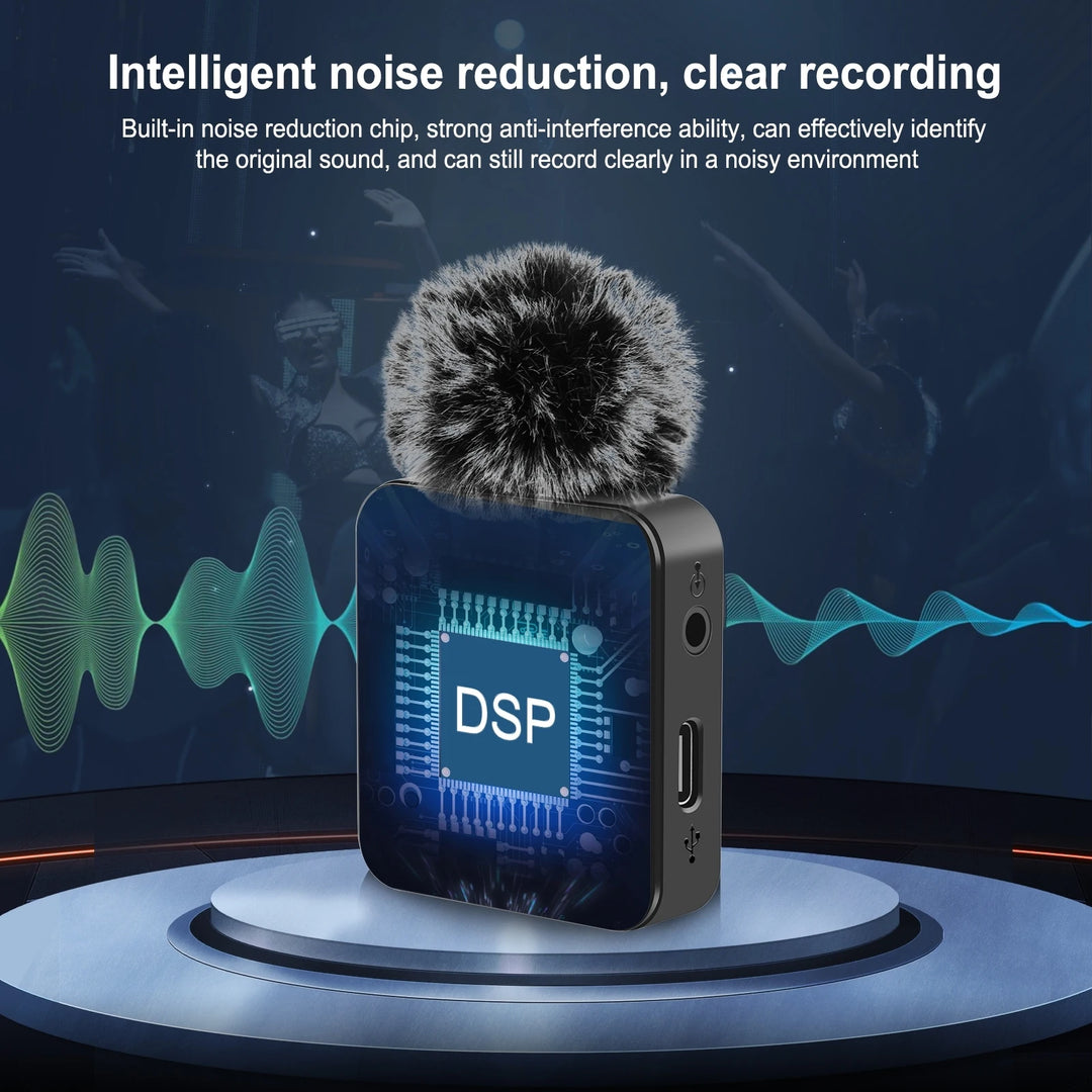 "Ultimate Wireless Microphone System for Seamless Live Streaming and Vlogging - Perfect for Interviews, Smartphones, Computers, and Cameras with 10M Transmission Range"