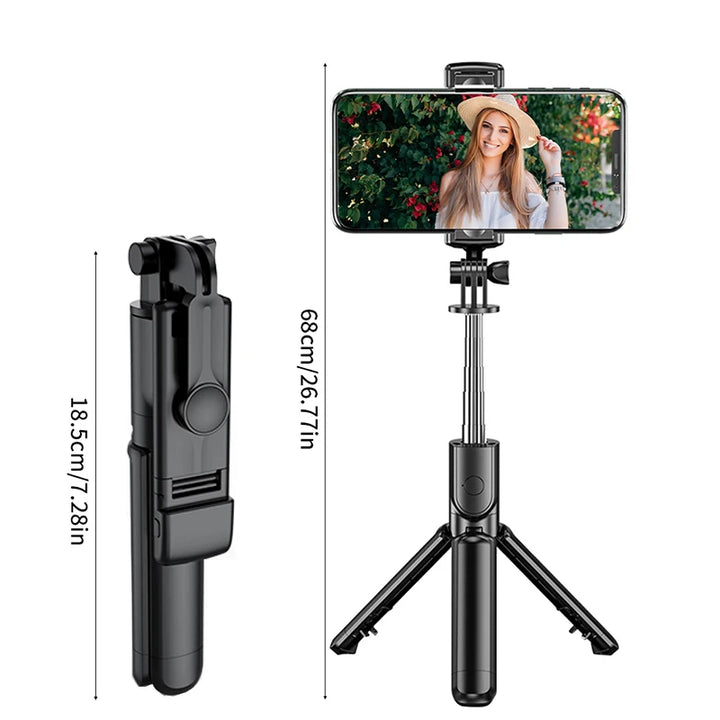 "Ultimate Selfie Stick Tripod: Wireless, Lighted, Extendable with Bluetooth Remote for iPhone & Mobile TikTok Streaming"