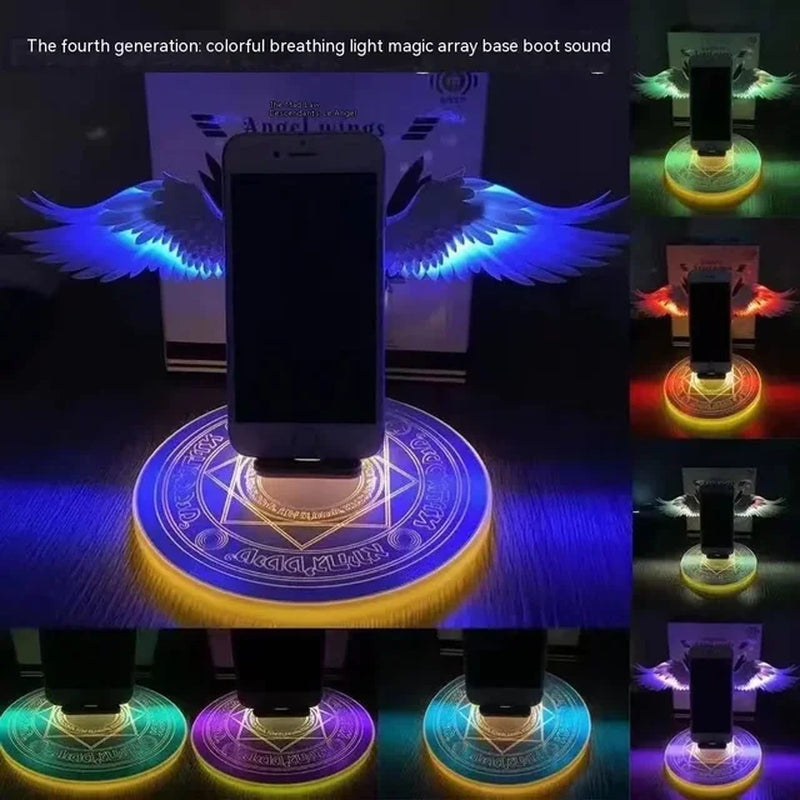 Angel Wings Wireless Charger – 10W Fast Charge with Movable Wings, LED Light, and Music Function