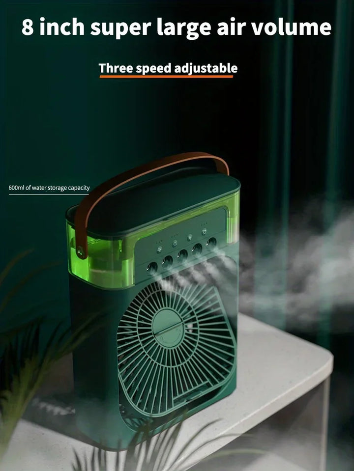 "Hydrocooling Mini Air Conditioner Fan with 3 Speeds and Humidifier"